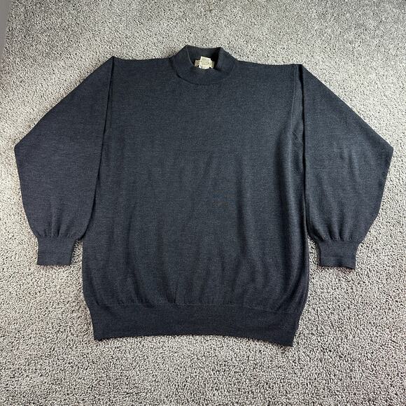 VTG Pronto Uomo Firenze Wool Sweater Mens XL Tall Gray Made In Italy Pullover - Picture 1 of 12
